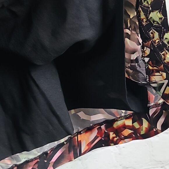 Etcetera Unique Jewel Print Cascade Drape Knee Length Straight Pencil Skirt Sz 8 - Picture 5 of 7